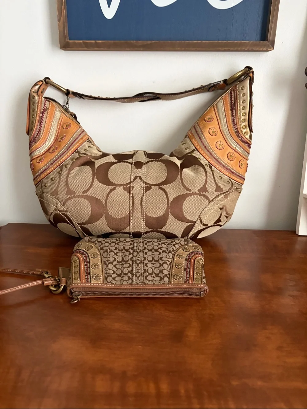 Coach Mia SoHo Signature Shoulder Bag & Wristlet *READ*